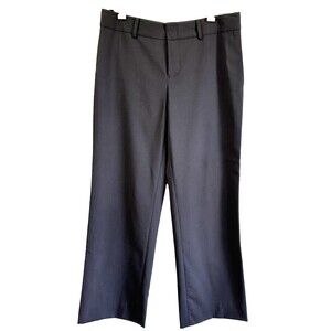 Vivienne Tam Women's Black Wool Mid Rise Flare Leg Office Pants Trousers Sz 4